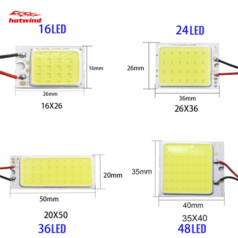 Đèn LED đọc sách 12V 16SMD 24SMD 36SMD 48SMD COB với đui đèn T10 trang trí xe hơi