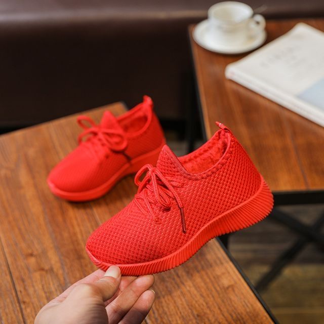 FREESHIP ĐƠN 50K_Giày Sneaker Cao Cấp Cho Bé Trai Bé Gái Màu Đỏ Đen Mã A10 size 26-35