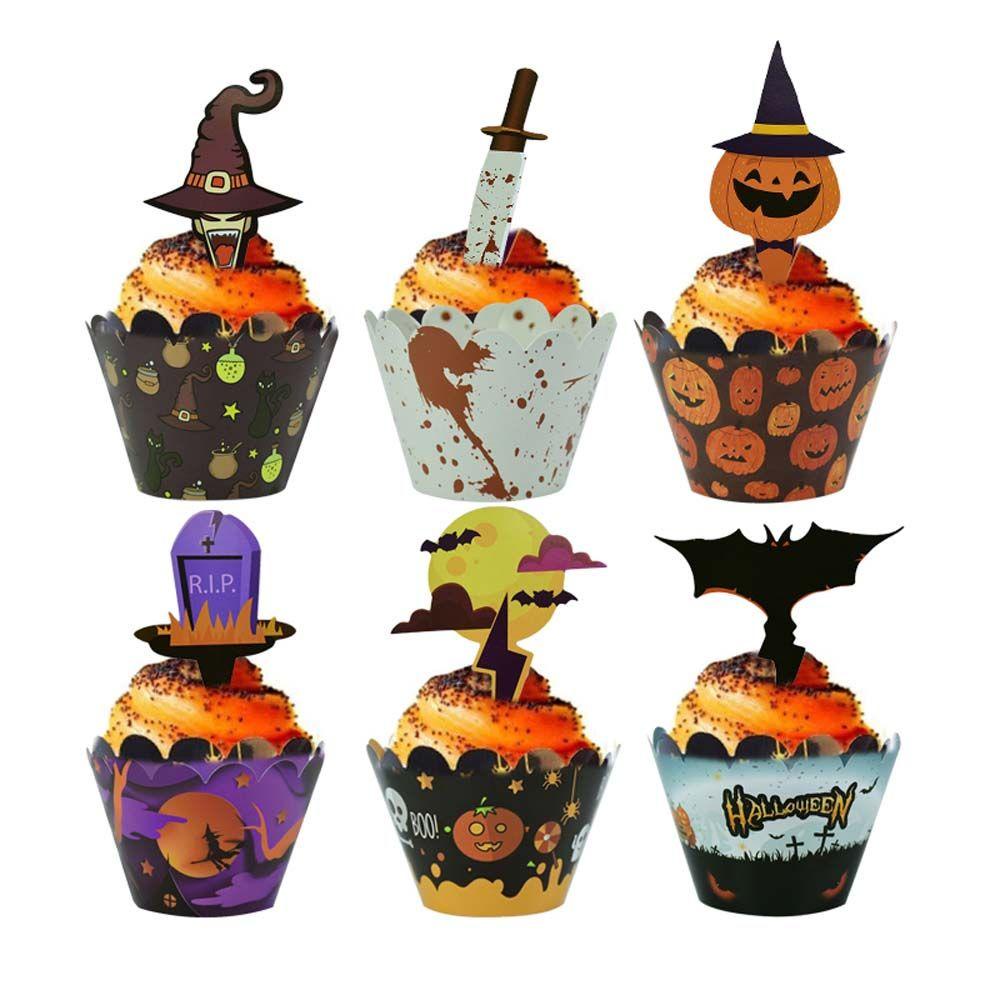 Khay Đựng Bánh Cupcake Hình Phù Thủy Trang Trí Halloween