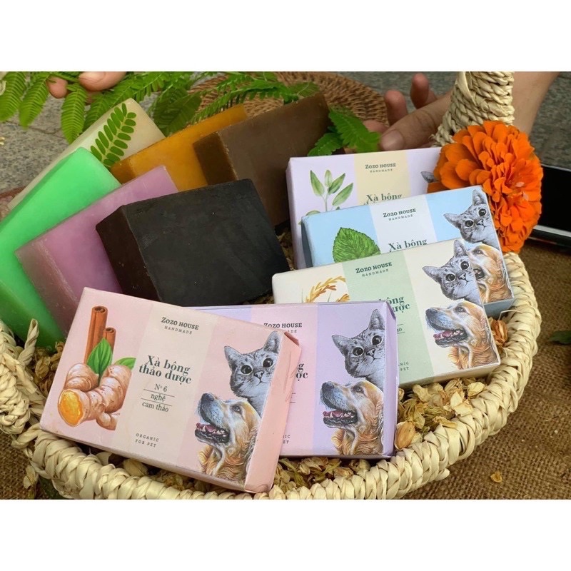 Xà bông thảo dược chữa nấm,ghẻ, viêm da chó mèo