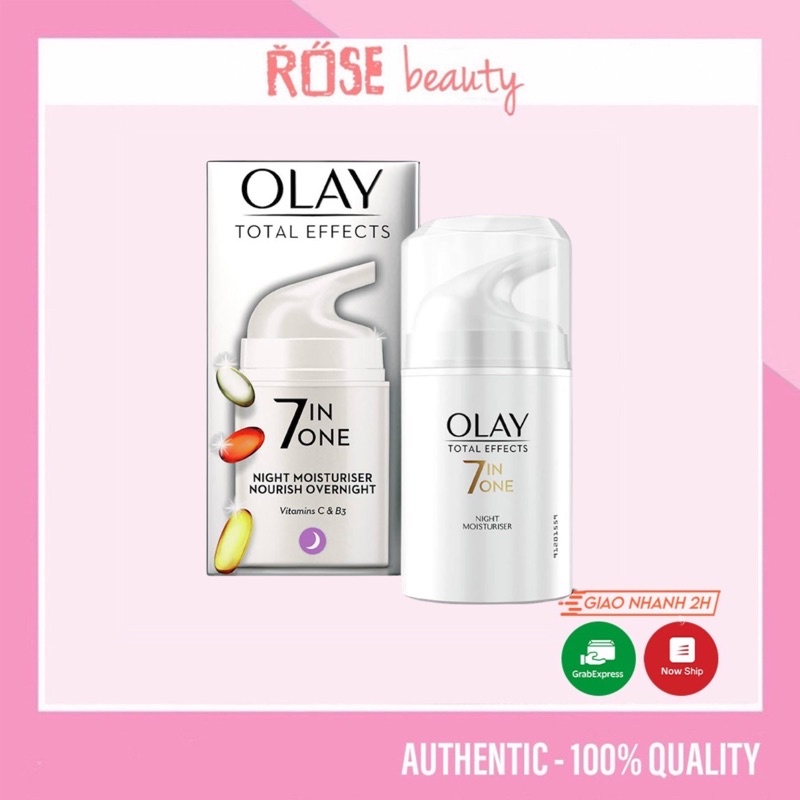 Kem dưỡng ẩm Olay Total Effects 7 In 1 Night cream chống lão hóa mềm mịn da 50ml - RoseBeauty