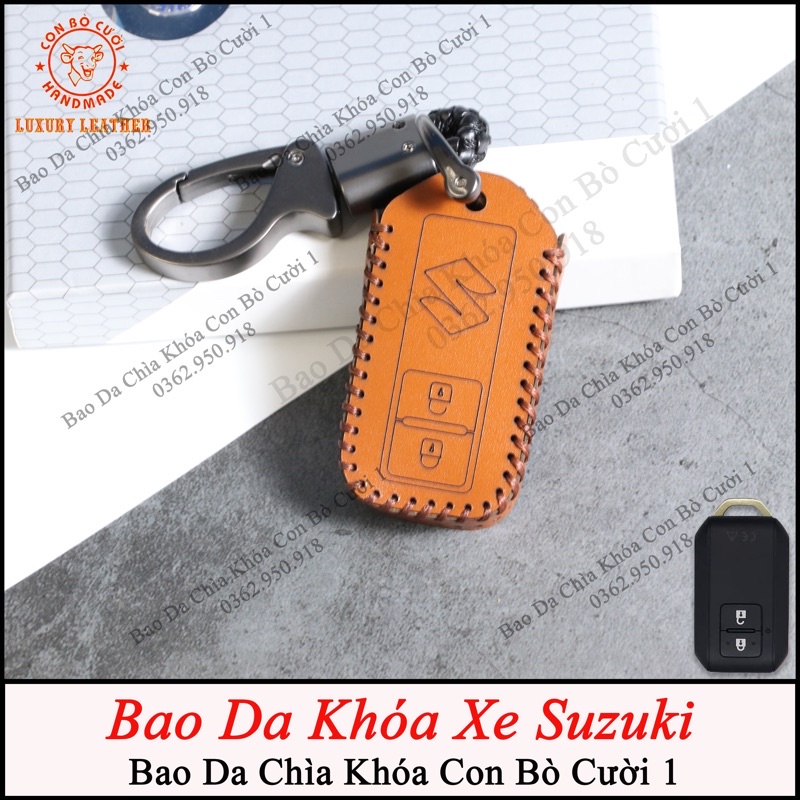 Bao Da Chìa Khóa ô tô Suzuki XL7, Ertiga, Swift, Da Bò Nhập Khẩu ITALIA, Khắc Tên, Số ĐT chủ xe