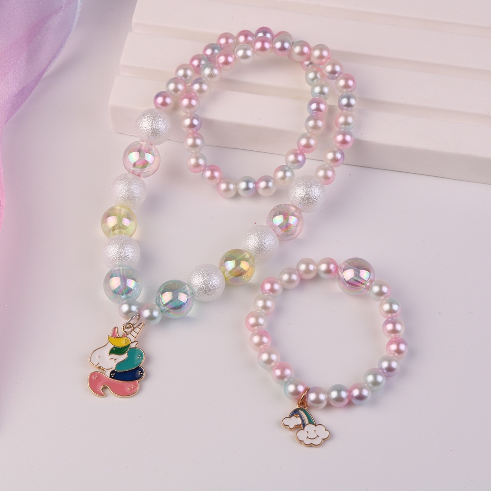 Vòng cổ, Vòng Tay Ngọc Trai Mặt Hình Kỳ Lân Cho Bé Gái