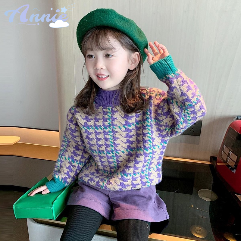Áo sweater Dệt Kim Phong Cách Hàn Quốc Thời Trang Mùa Đông Mới Cho Bé Gái