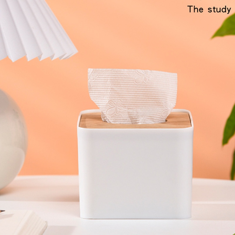 Hộp đựng khăn giấy hình vuông bằng gỗ thiết kế đơn giản sáng tạo