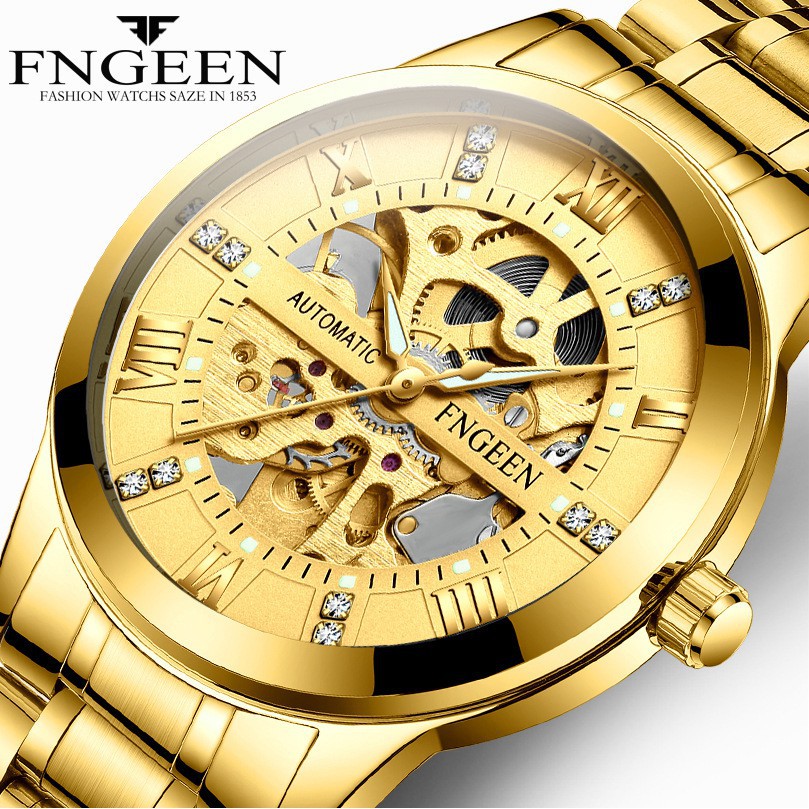 [HOT] (SIÊU PHẨM) Đồng Hồ Nam AUTOMATIC FNGEEN Phiên Bản Doanh Nhân Dây Hợp Kim Thép Không Gỉ Cao Cấ