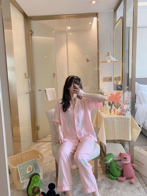 Pijama Lanh Lụa 🎁 pijama mặc nhà sau sinh vải lanh [ Tay ngắn - quần dài] | BigBuy360 - bigbuy360.vn