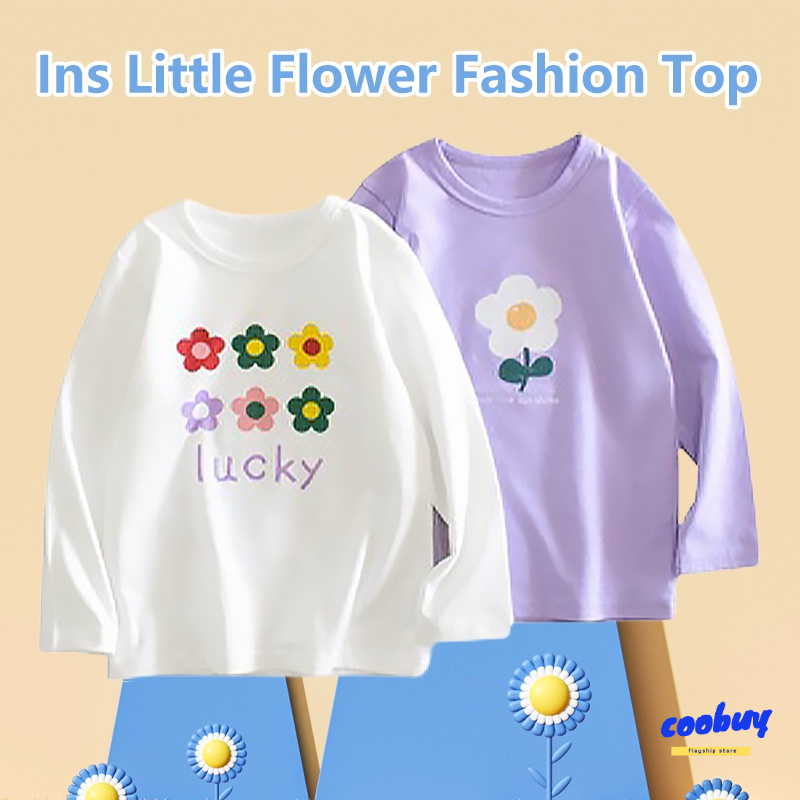 Áo thun dài tay hoa nhí đầy màu sắc của cô gái hàn quốc 2022 mùa thu mới
