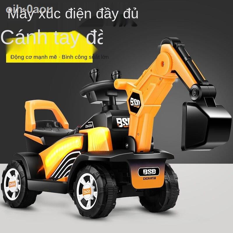 [HOT]máy xúc cho trẻ em có thể ngồi và đi xe đồ chơi điện, lớn, tay ga, sạc kỹ thuật bé trai gái