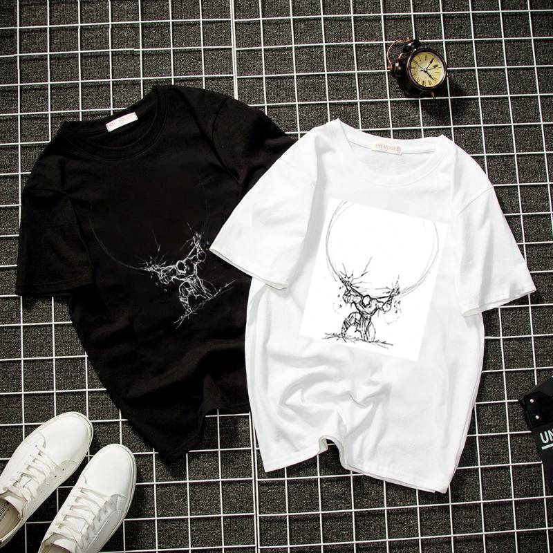 Áo thun unisex họa tiết nâng trái đất form rộng vải dày mịn 2019T1202