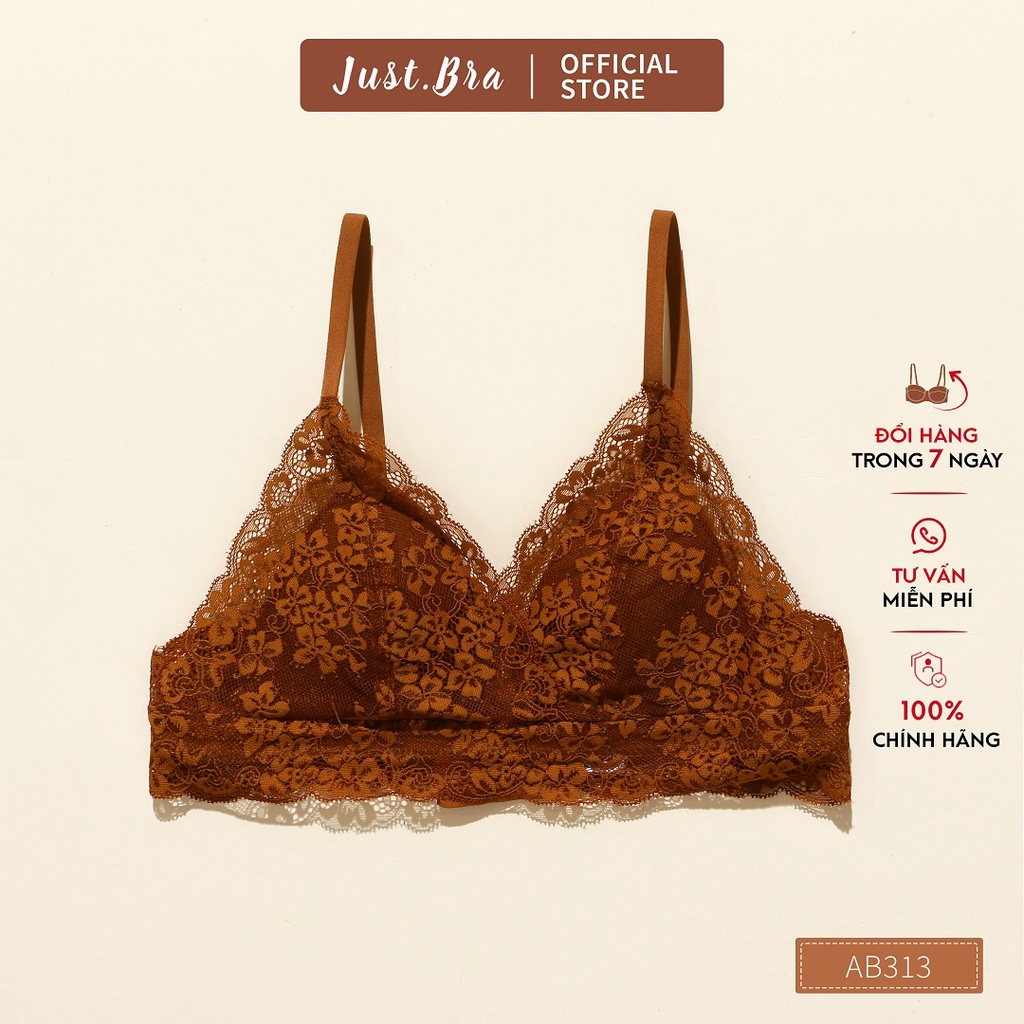 Áo ngực ren Just Bra mút mỏng, mặc xinh xắn, thoải mái AB313