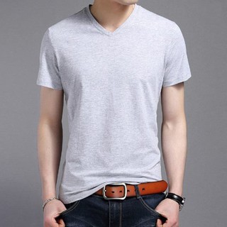 Áo thun Cổ TIM nam - Basic TEE - HOA LONG (Xám tiêu)