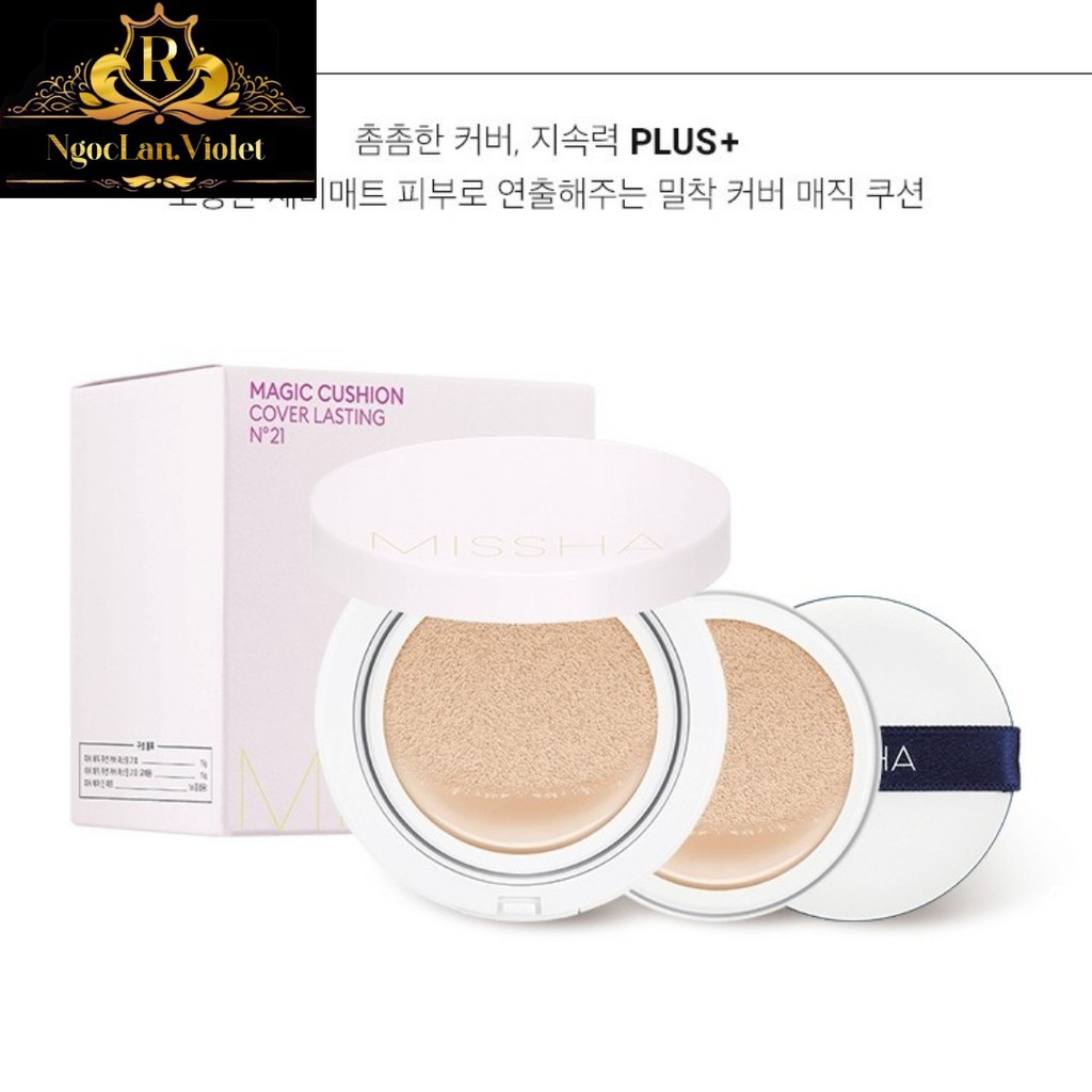 Phấn Nước Che Phủ Hoàn Kiềm Dầu Missha M Magic Cushion Cover Lasting SPF50+/PA+++ 15g