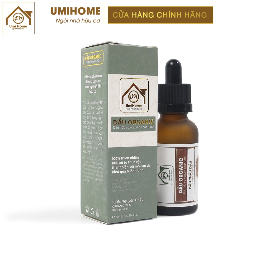 Dầu Thầu Dầu hữu cơ UMIHOME nguyên chất | Castor oil 100% Organic 10ML