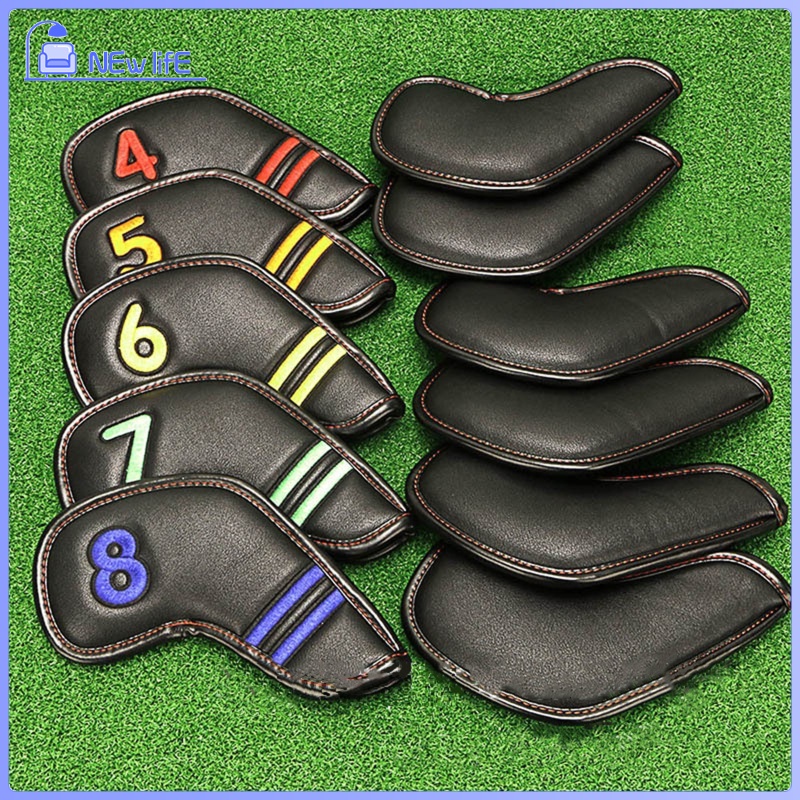 11pcs Golf Club Head Covers, Eagle Shape Design Golf Putter Covers Golf Fairway Iron Cover Sand Wedge Cover Leather Golf Headcovers Set