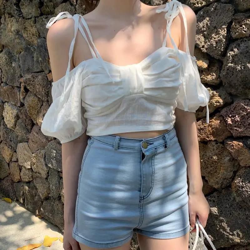Áo kiểu nơ ngực tay ngắn mặc được 2 kiểu siêu hot hit(Lưng nhún )B.C