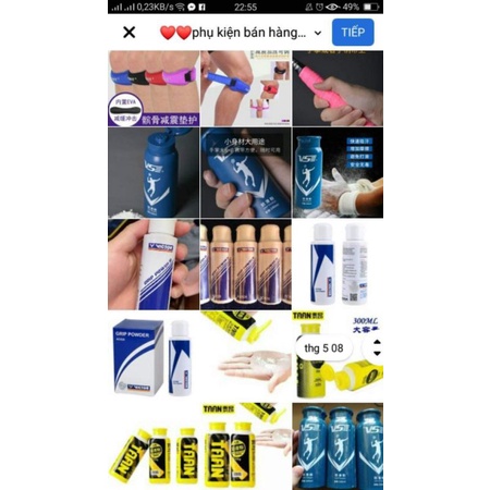 Bột chống mồ hôi tay VS, victor, Taan. Bột chống trơn Victor. vs. Taan