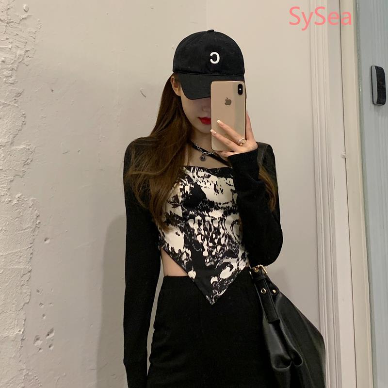 Áo Croptop Nữ Tay Dài Ôm Dáng Phong Cách Cổ Điển