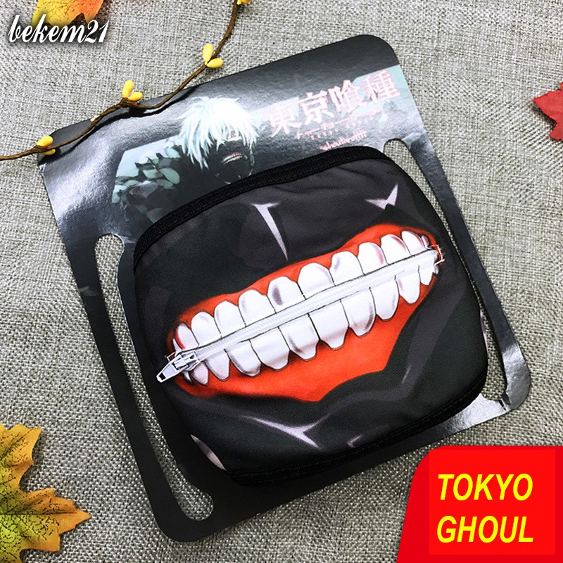 Khẩu trang vải cotton in hình hàm răng thiết kế chủ đề anime Tokyo Ghoul