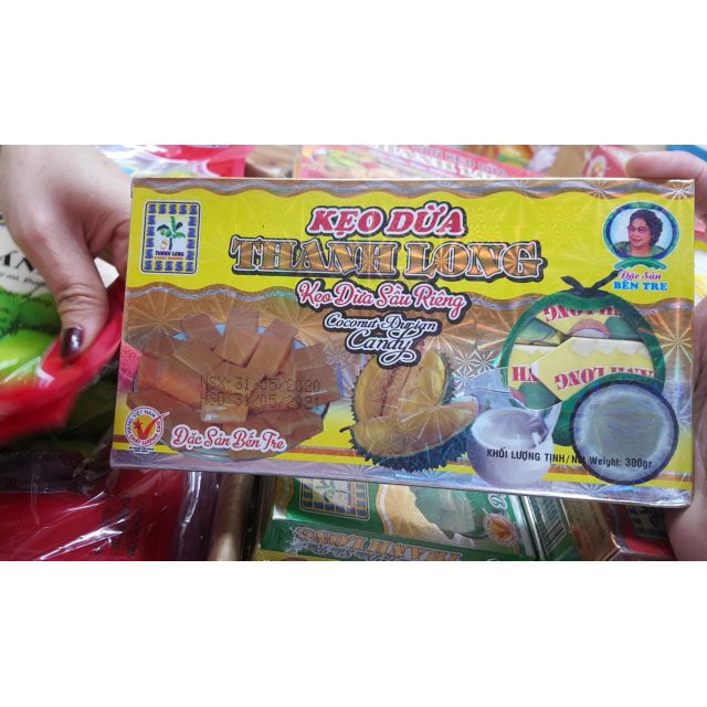 Kẹo Dừa Sầu Riêng THANH LONG - BẾN TRE 
KHỐI LƯỢNG : 300g