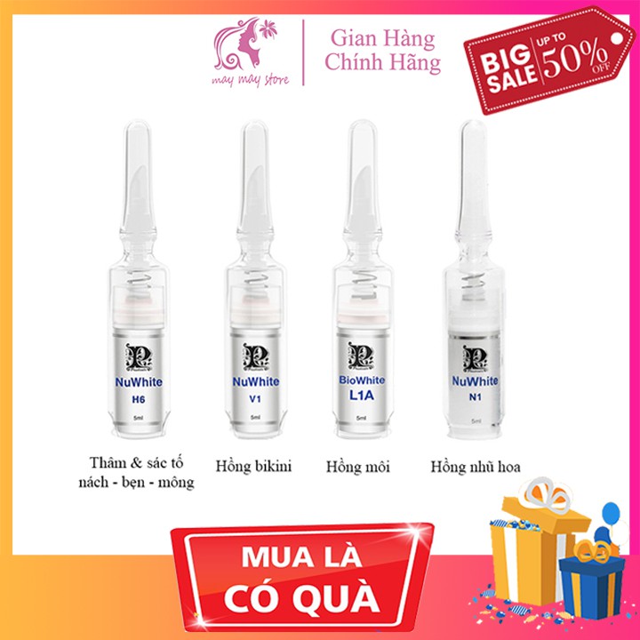 Kem Nuwhite Mibiti Prudente hồng nhũ hoa N1, hồng bikini V1, khử thâm nách bẹn H6, hồng môi L1A chĩnh hãng