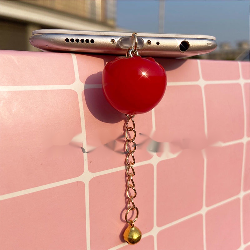 Nút Bịt Chống Bụi Chống Bụi Gắn Ổ Cắm Điện Thoại Di Động Hình Quả Dâu Tây / Cà Chua Phong Cách Nhật Bản