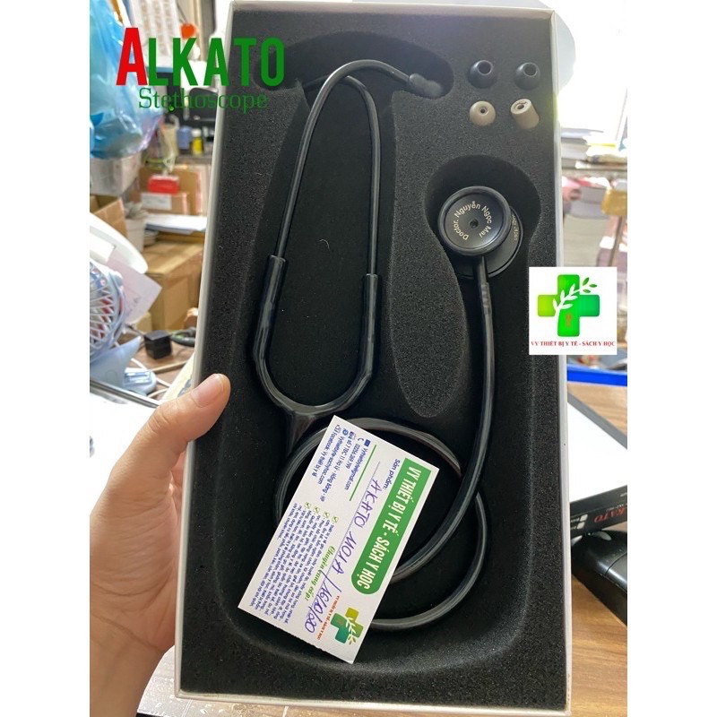 Ống nghe y khoa Alkato đen tuyền Ak2-0812 ( không khắc tên )