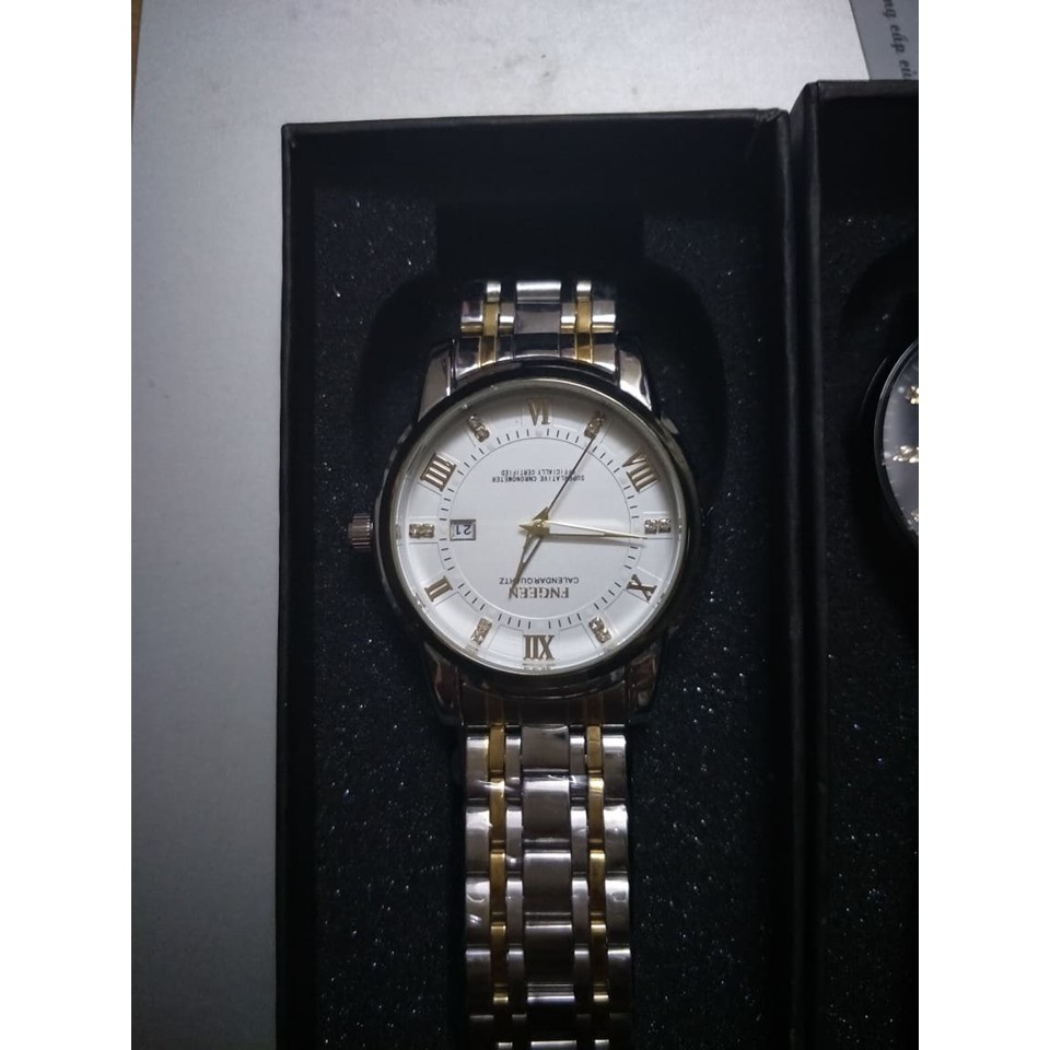 Đồng Hồ Nam FNGEEN FE2081 Doanh Nhân 2019 Mặt Đính Đá Dây Thép Không Gỉ Cao Cấp