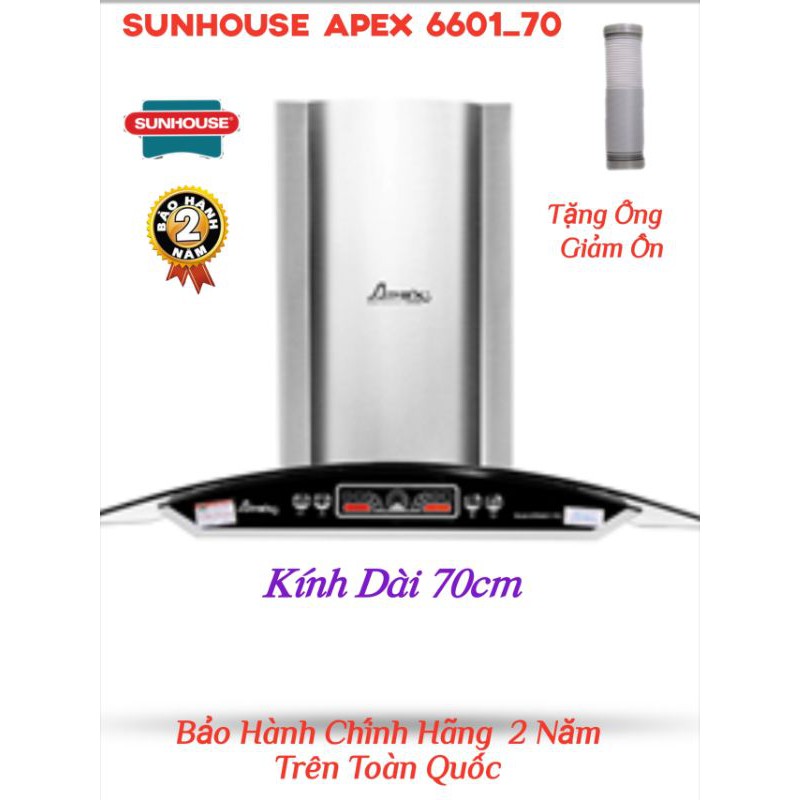 Máy Hút Mùi Kính Cong SUNHOUSE APEX 6601_70C