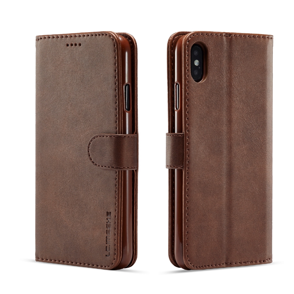 Bao da nắp gập từ tính kiểu ví sang trọng cho iPhone 7 8 Plus X XS Max XR | BigBuy360 - bigbuy360.vn