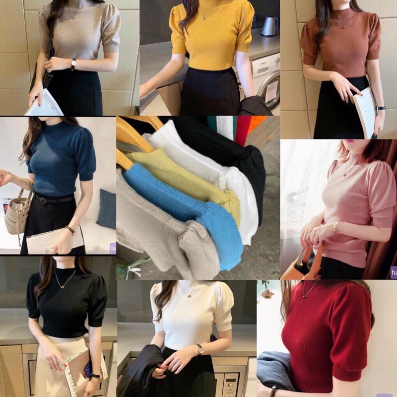 Áo len tay bồng quảng châu ( 7 màu)