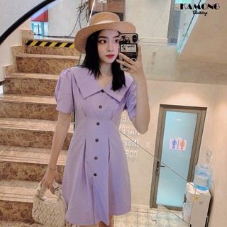 Đầm xếp ly eo cổ thuỷ thủ KAMONG D053
