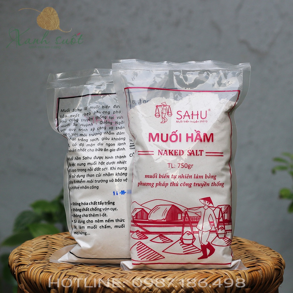 [Sahu] Muối Hầm Sa Huỳnh- Muối Hầm Thực Dưỡng, Mặn Dịu, Không Chát- Sa Huynh Naked Salt [Xanh Suốt]