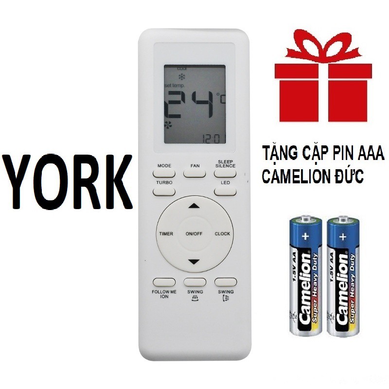 Remote máy lạnh YORK mẫu 1 - Điều khiển điều hòa YORK mẫu 1