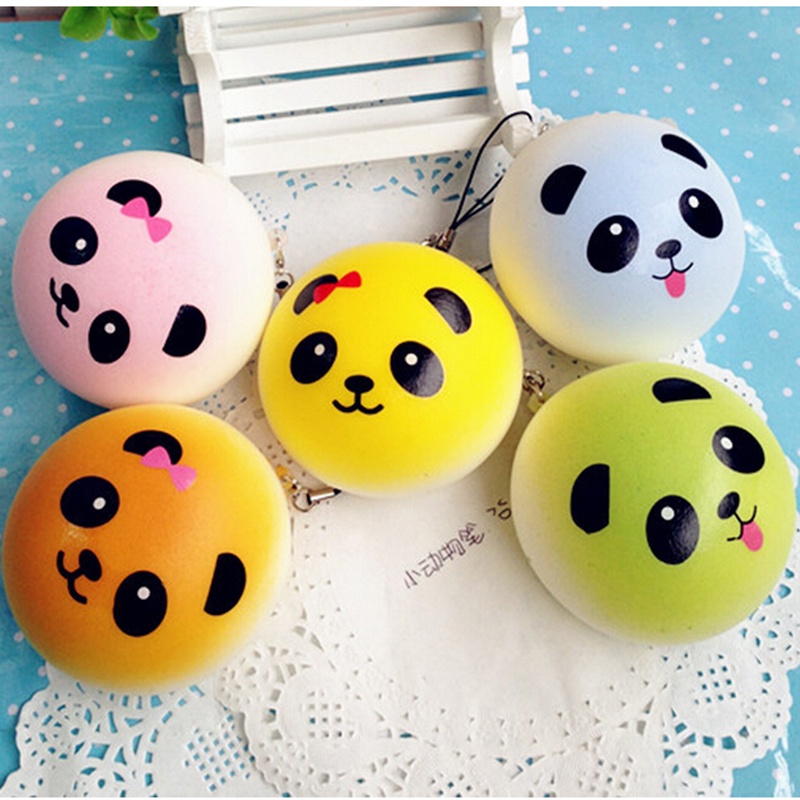 1 Móc Khóa Điện Thoại Mềm Hình Gấu Trúc Nhiều Màu Sắc 4cm
