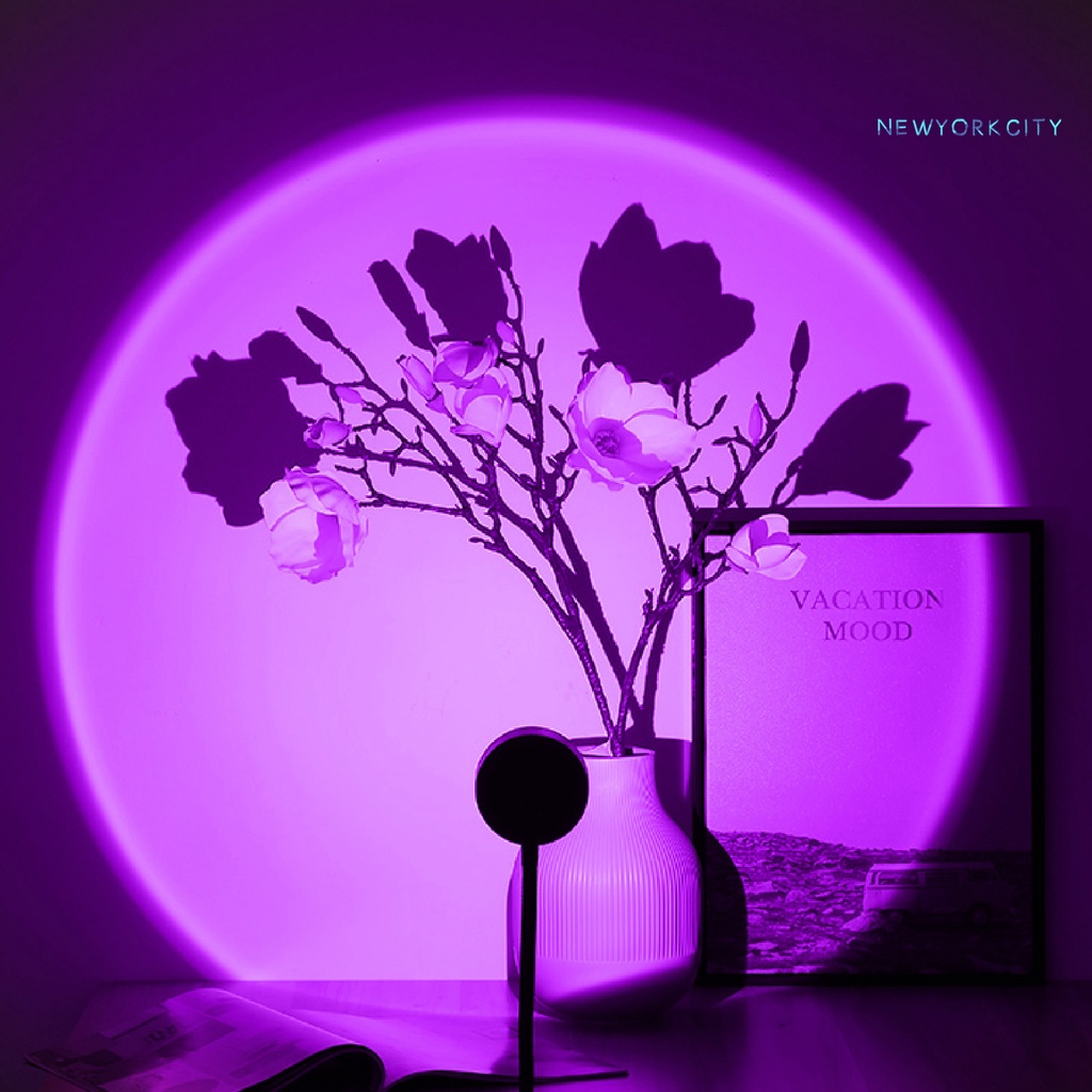 Bộ Đèn Chiếu Màu Cầu Vồng RGB Sạc Cổng USB Điều Khiển Từ Xa