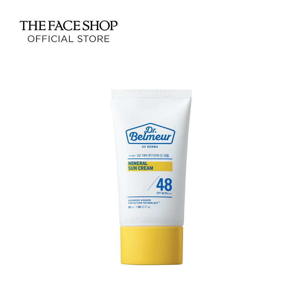 [Mã COSTFST3 -8% đơn 250K] Kem Chống Nắng TheFaceShop Dr.Belmer Mineral Sun Cream Spf 48 +++ 50ML(HSD 8/2022)