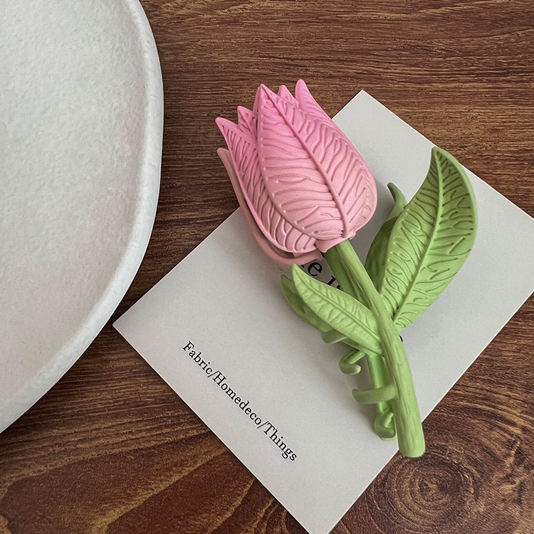 Kẹp Tóc Hình Hoa Tulip Hồng Thời Trang Hàn Quốc Cho Nữ