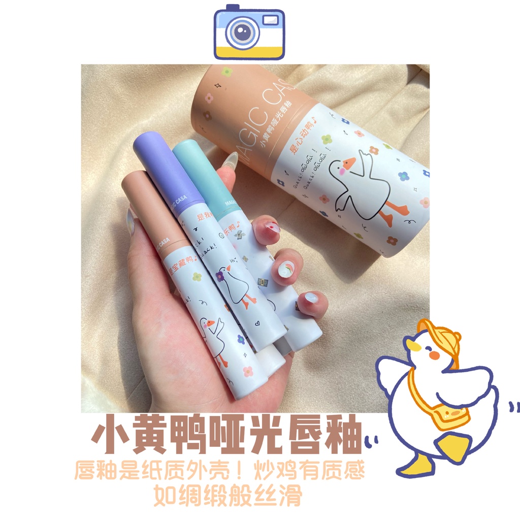 Set 5 Son Kem Lì Magic CASA Hình Vịt Dễ Thương