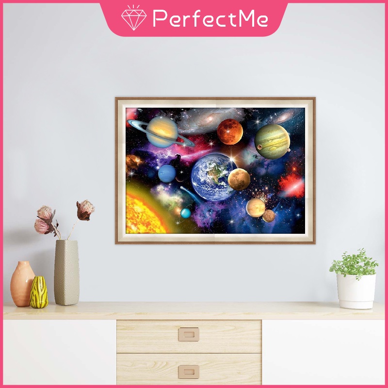 Bộ tranh đính đá 5D họa tiết vũ trụ độc đáo kích thước 30x40 DIY dùng trang trí