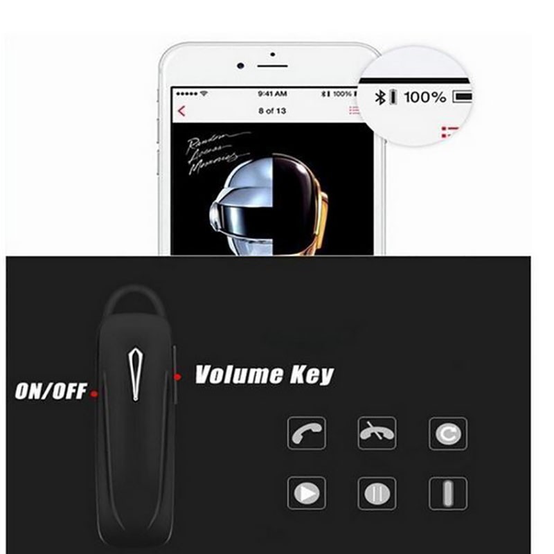 Tai nghe bluetooth không dây kèm micro rảnh tay tiện dụng
