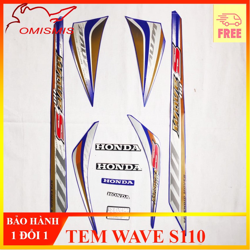 [WAVE S110] BỘ TEM RỜI, TEM MẪU ZIN, FULL 3 LỚP CHO WAVE S110