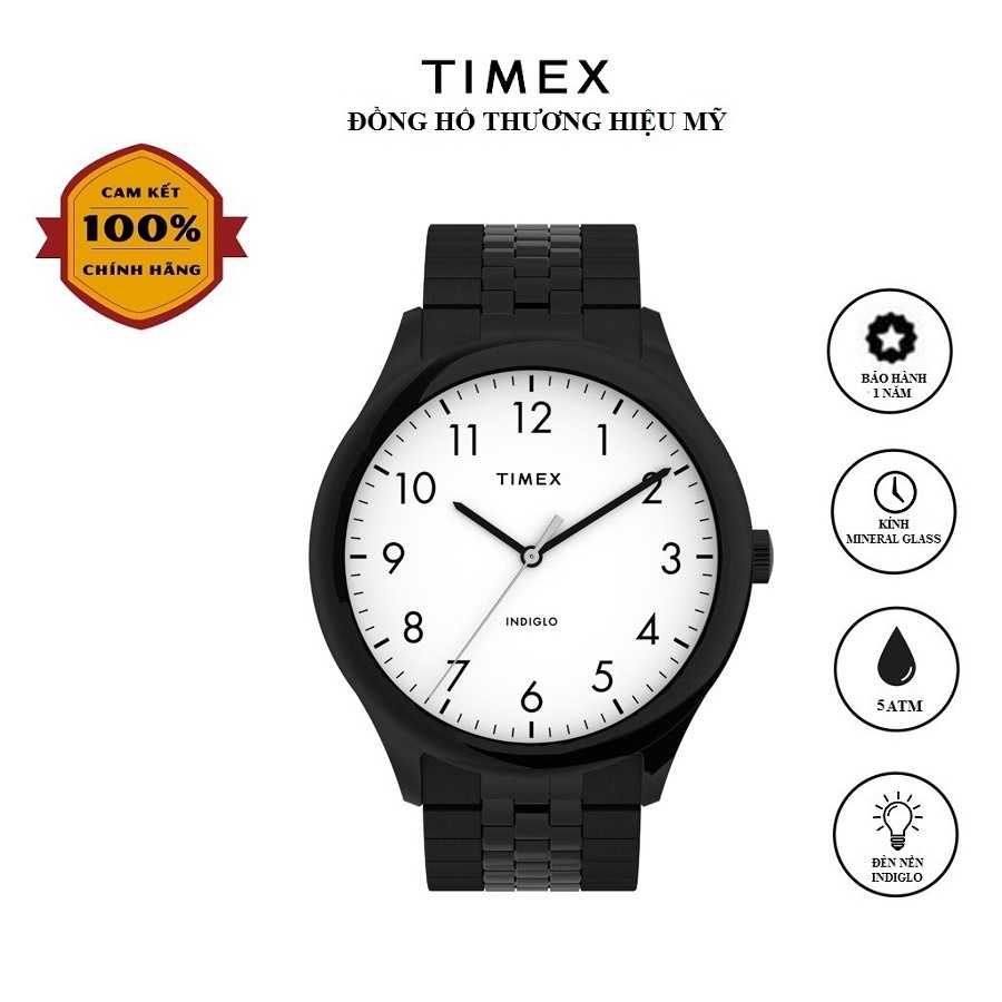 Đồng hồ Nam Timex Easy Reader 40mm TW2U39800 Dây Kim Loại - Chính Hãng