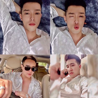 Sơ mi lụa chữ LV sang chảnh