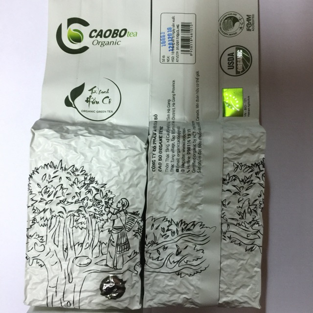 Trà xanh hữu cơ Cao Bồ 100gr. Chứng nhận USDA, EU, IFOAM