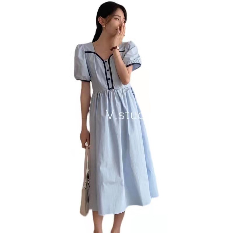 Váy Mùa Hè Thời Trang Thiết Kế Công Sở Dự Tiệc Dáng Dài Tay Ngắn Thoải Mái Chất Mềm Mát  A001 Lin Store66