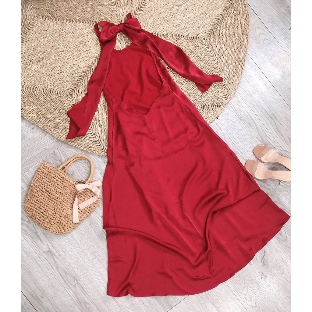 ⚡️BÁN SỈ⚡️Maxi yếm lụa 2 lớp 4 màu chuẩn chất lụa satin