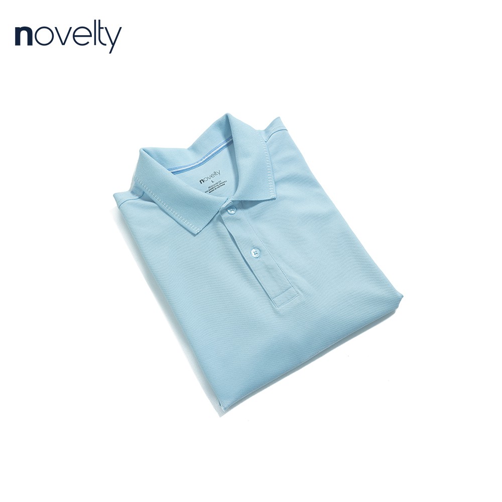 [Mã LT50 giảm 50k đơn 250k] Áo thun nam Polo NOVELTY trơn màu cổ bo 210129N