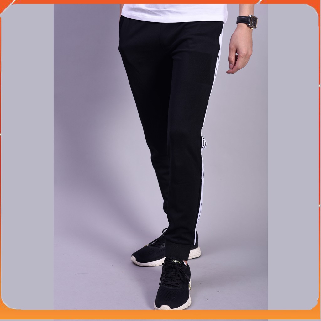 Quần Jogger Nam 3 Sọc Trắng, Ống Bo Chun Phong Cách Thể Thao MT111