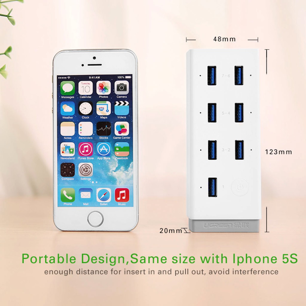 Hub Chia 7 Cổng USB 3.0 Cao Cấp UGREEN CR116